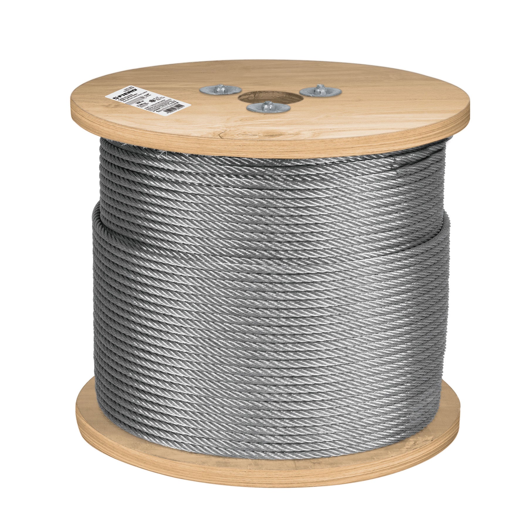 Fiero CAB-1/4R3 Cable rígido 1/4' de acero 7x7 hilos, 300 m