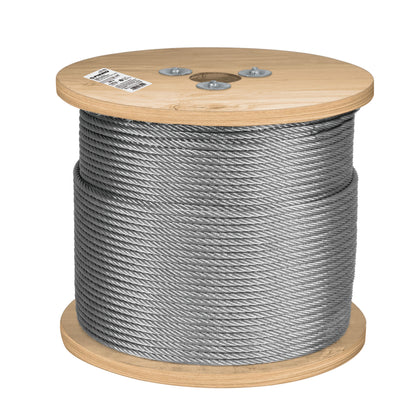 Fiero CAB-1/4R3 Cable rígido 1/4' de acero 7x7 hilos, 300 m