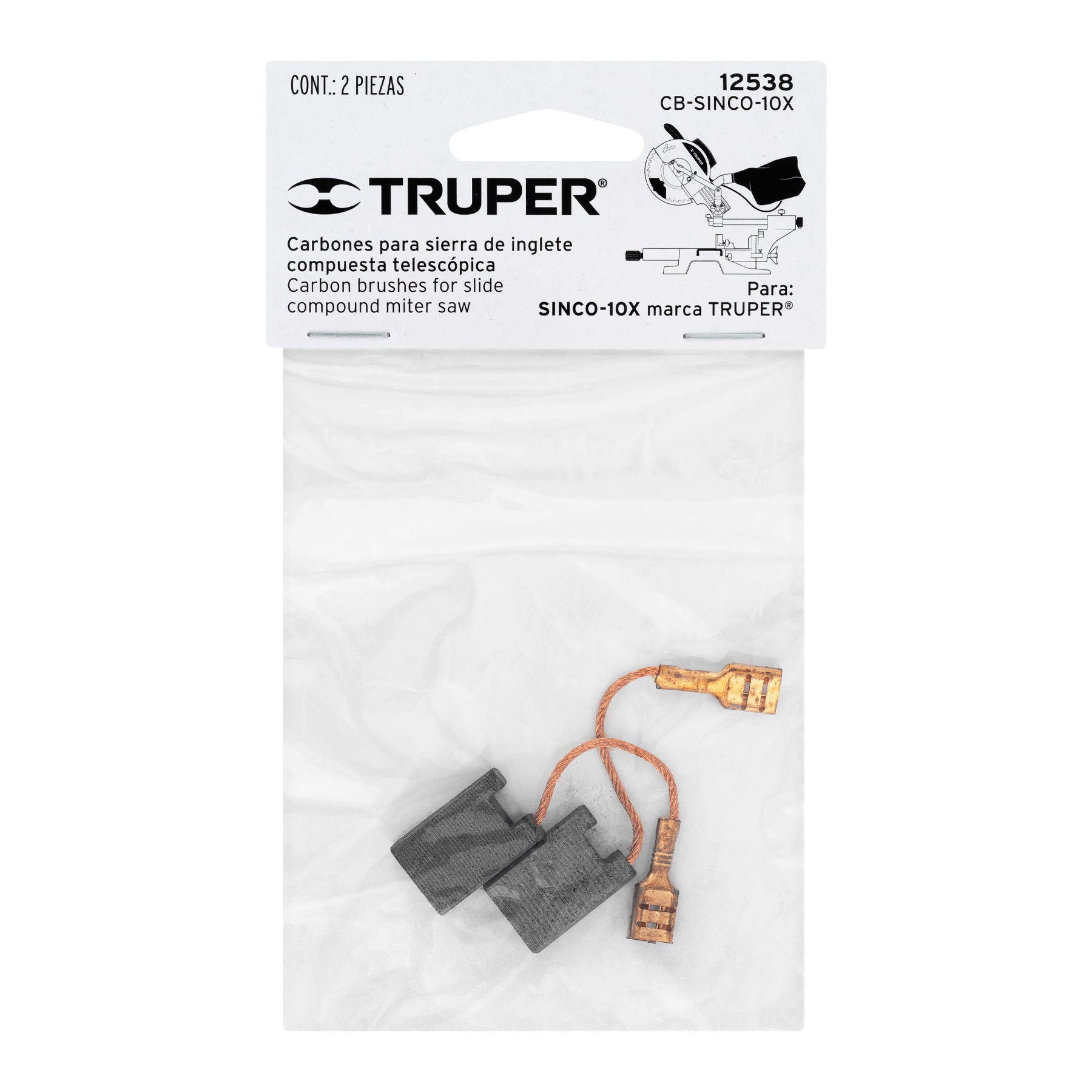 Truper CB-SINCO-10X Bolsa con 2 carbones de repuesto para SINCO-10X