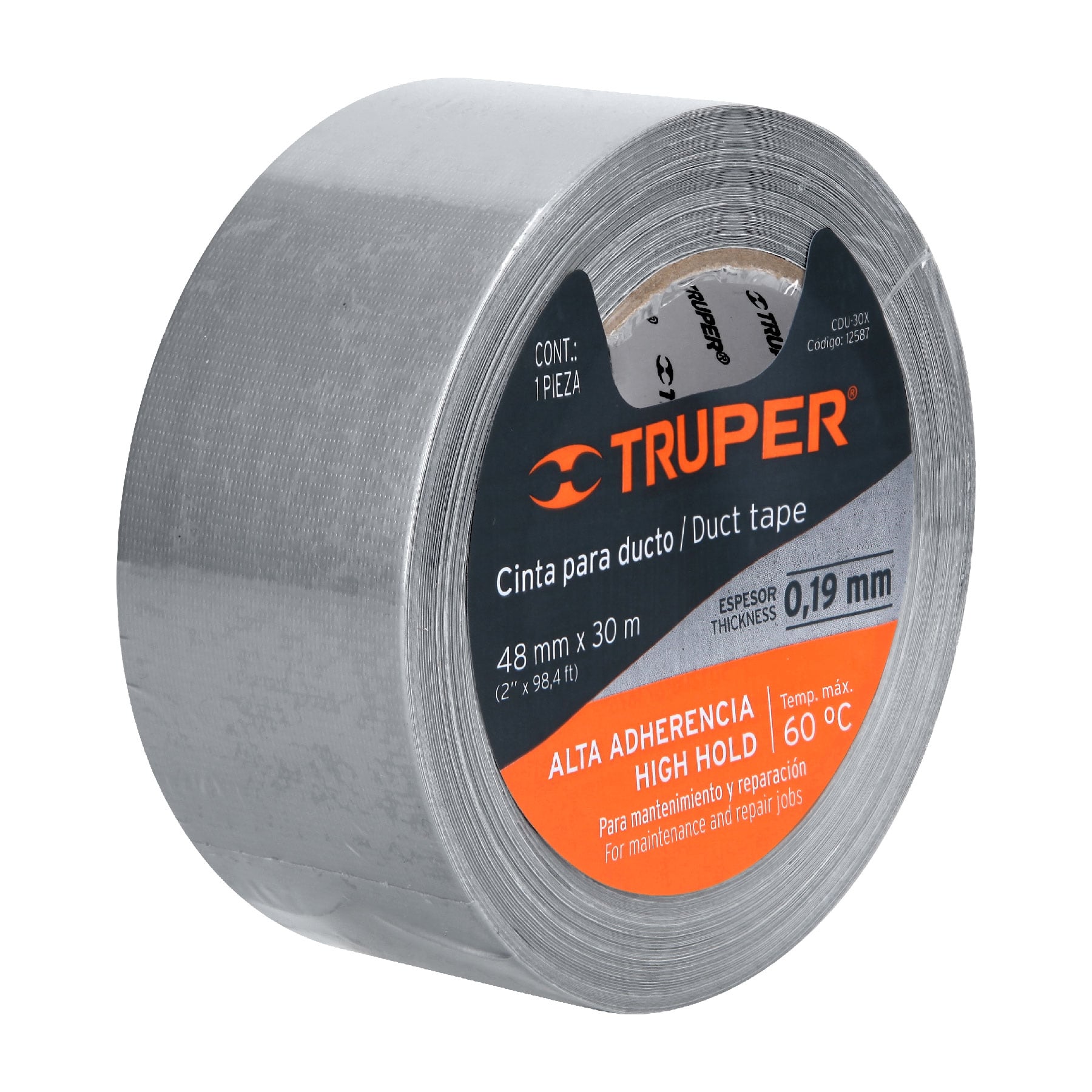 Truper CDU-30X Cinta para ducto 30m x 48mm, espesor 0.19mm