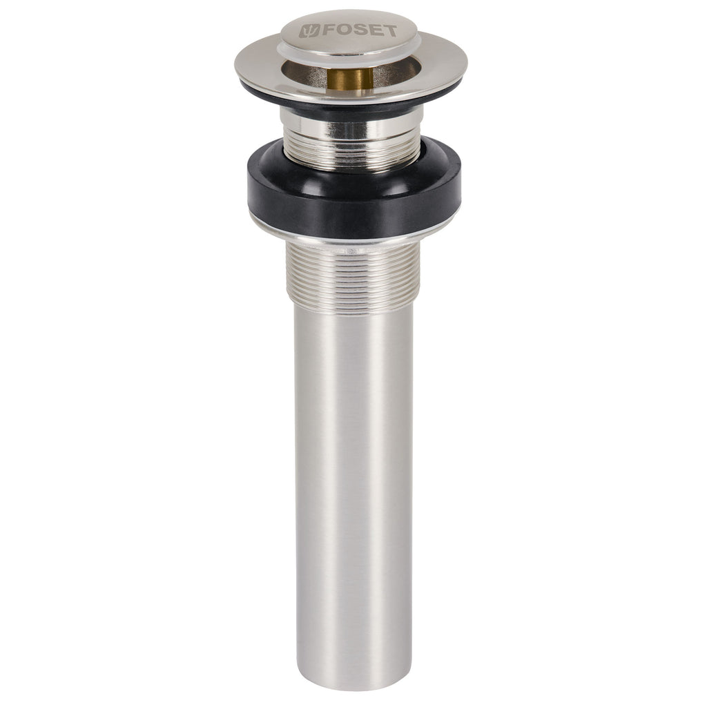 Foset CE-206SN Contra p/lavabo sin rebosadero, sistema push, satín, 1-1/4'
