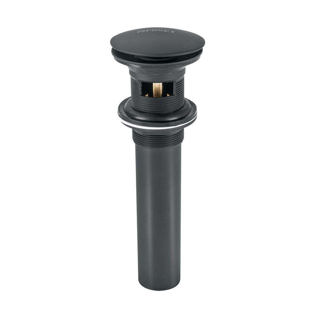 45703 Contra p/lavabo, 1-1/4', con rebosadero, hongo, latón, negro