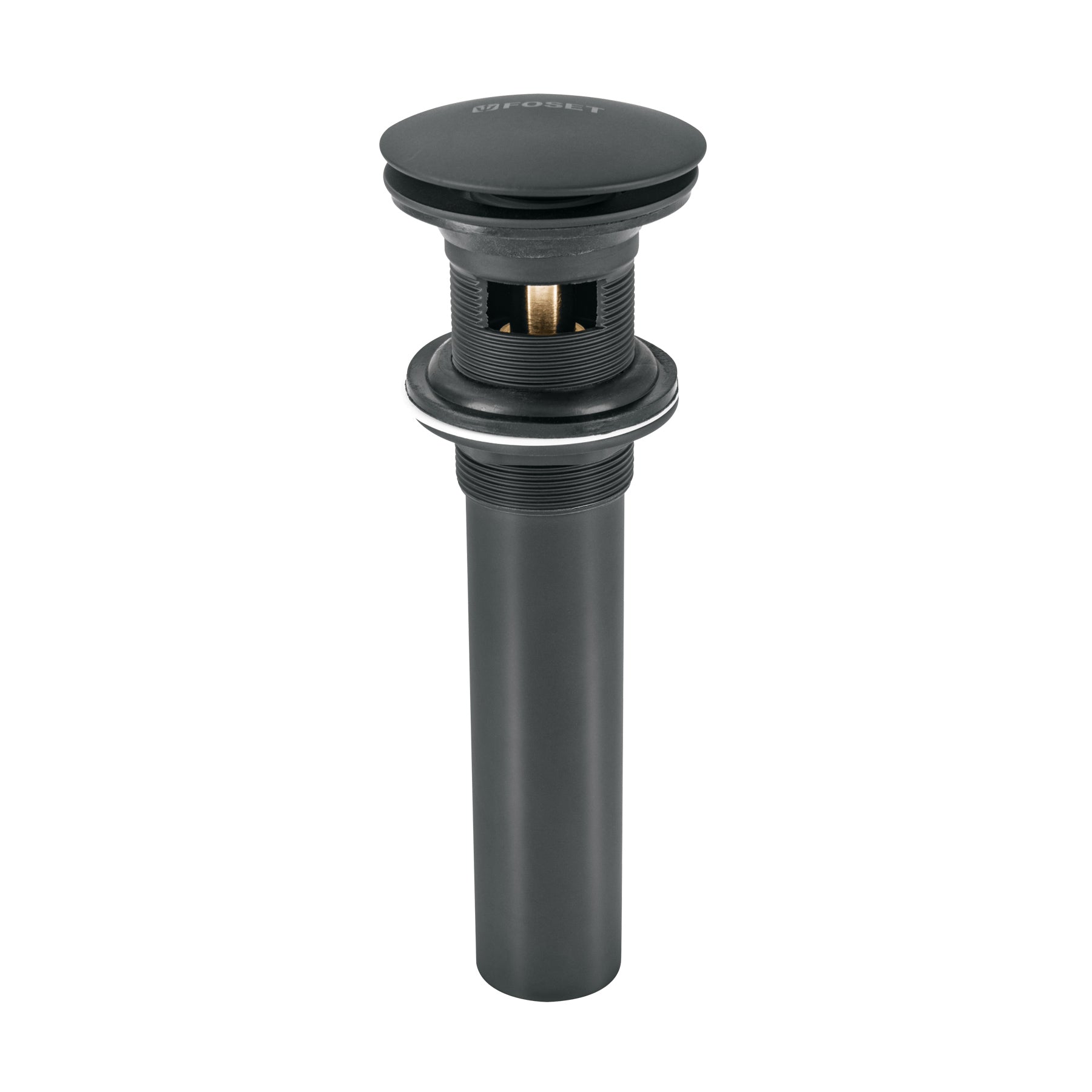 45703 Contra p/lavabo, 1-1/4', con rebosadero, hongo, latón, negro