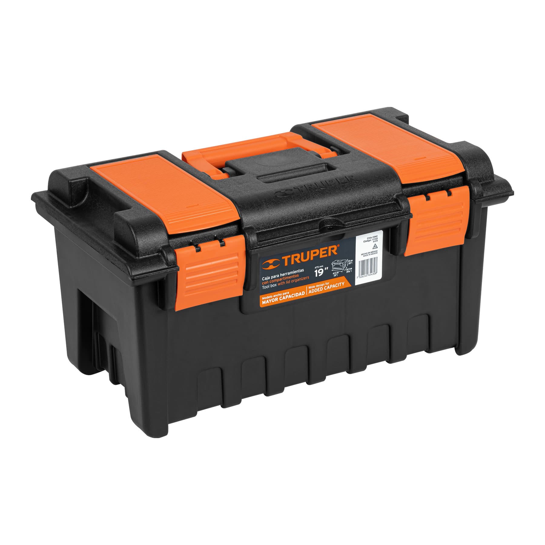 Truper CHA-19NC Caja para herramienta de 19' con compartimentos,