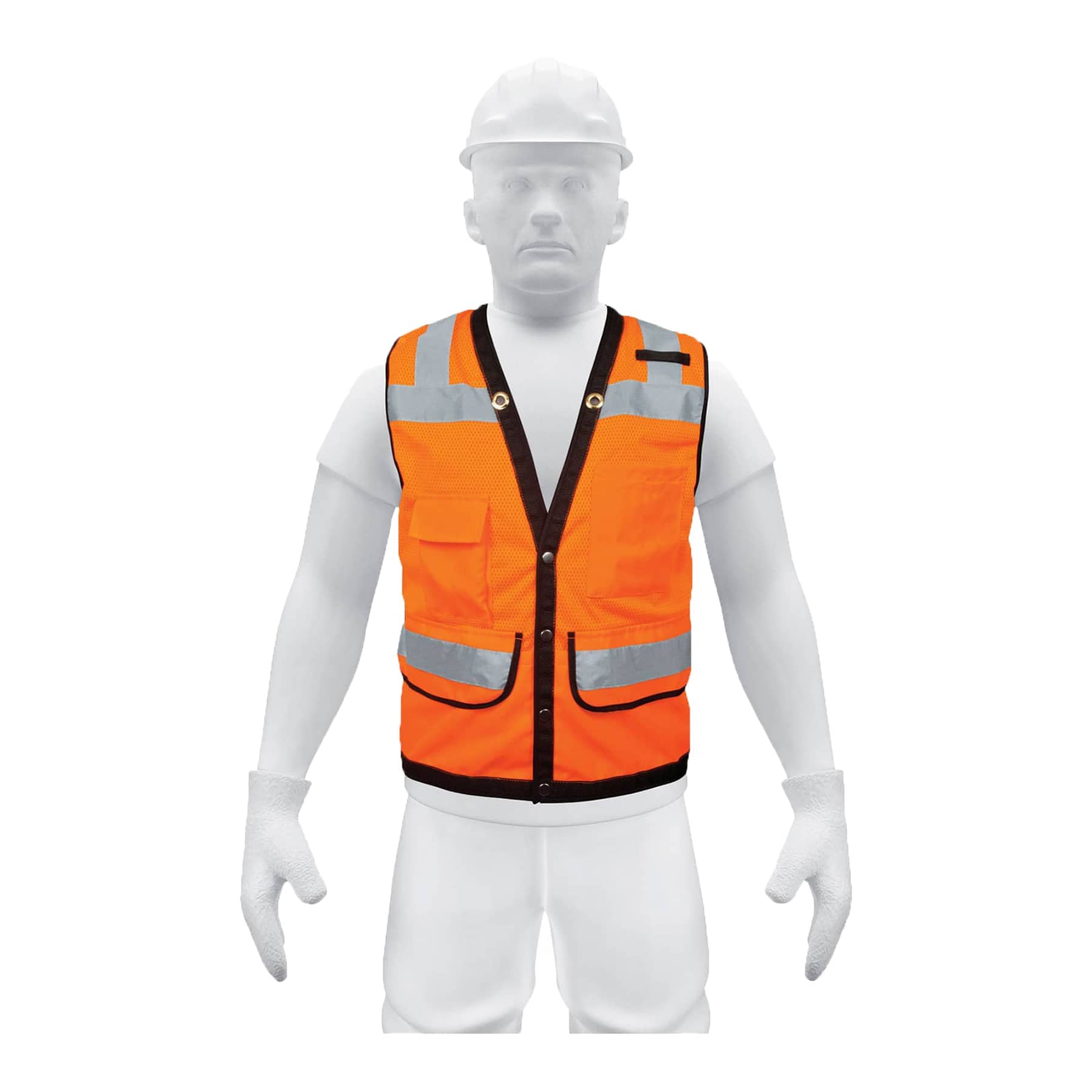 Expert CHS-800N-L Chaleco seguridad reforzado naranja con bolsas, G, Expert