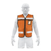 Truper CHS-900N Chaleco brigadista con cintas reflejantes, color naranja