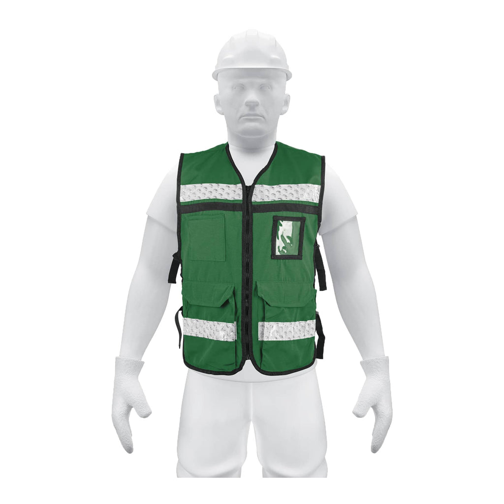 Truper CHS-900V Chaleco brigadista con cintas reflejantes, color verde