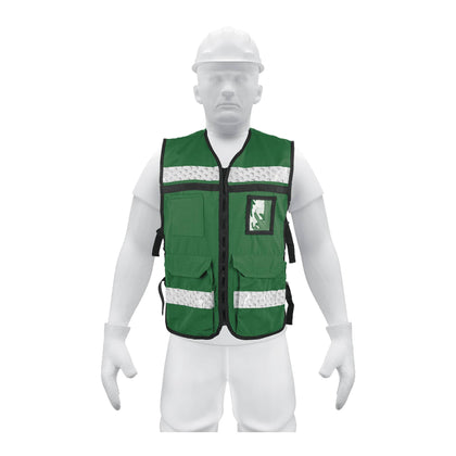 Truper CHS-900V Chaleco brigadista con cintas reflejantes, color verde