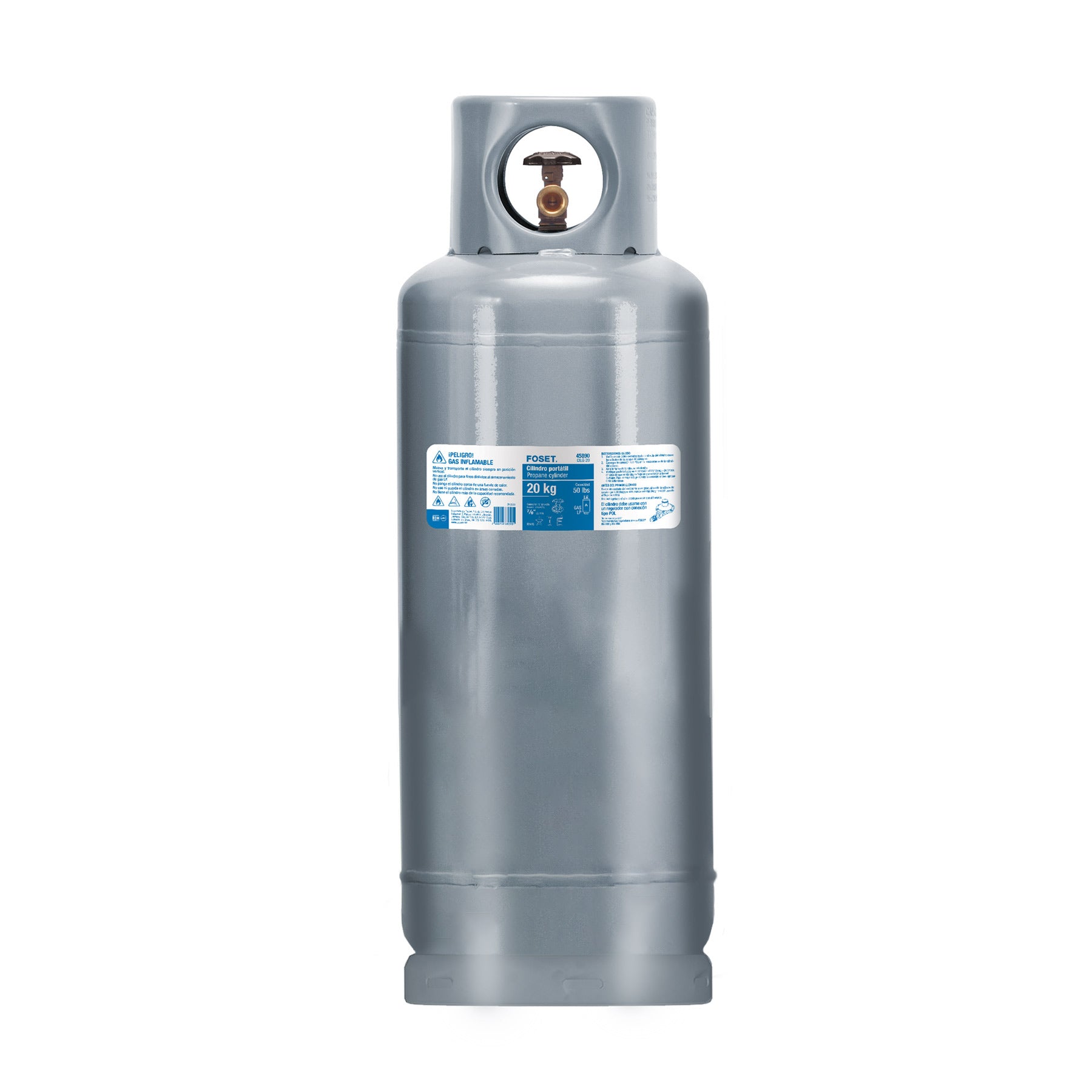 Cilindro portátil para gas LP, 20kg (44lb) Foset