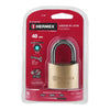 Hermex CL-40X Candado de latón, 40mm, gancho corto, llave tetra, blister