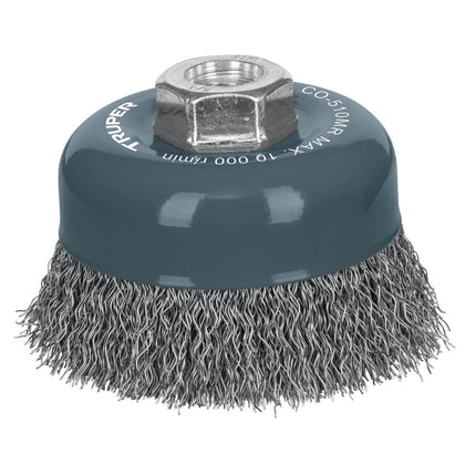 Truper CO-510MR Carda copa 4' alambre ondulado fino, Multi-rosca