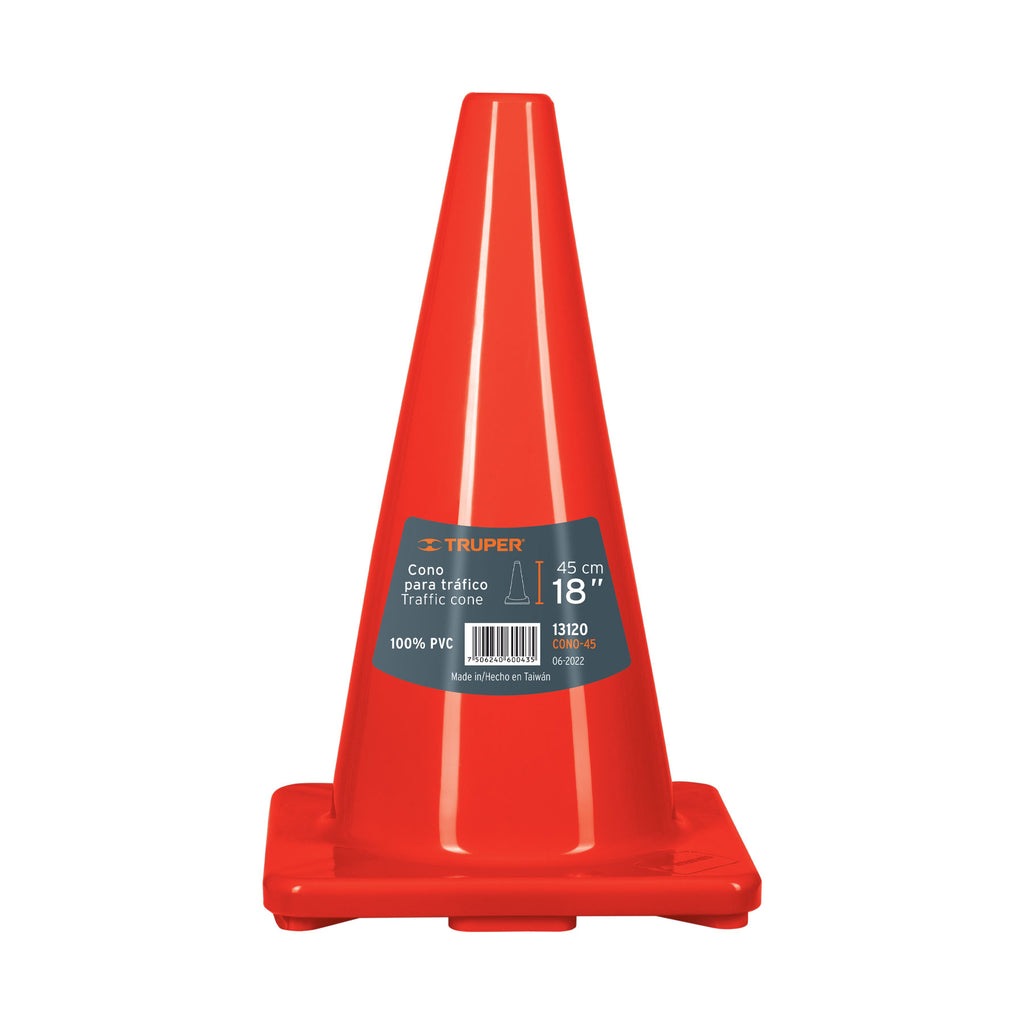 Truper CONO-45 Cono de precaución de 45 cm de PVC¿