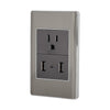 Volteck COUSB-LA Placa armada acero contacto y 2 puertos USB 1.5 mód, Lisboa
