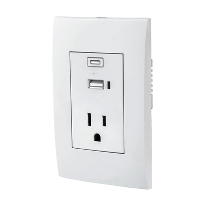 Volteck COUSB-OB Contacto 2polos + tierra con 2 puertos USB, Oslo, blanco
