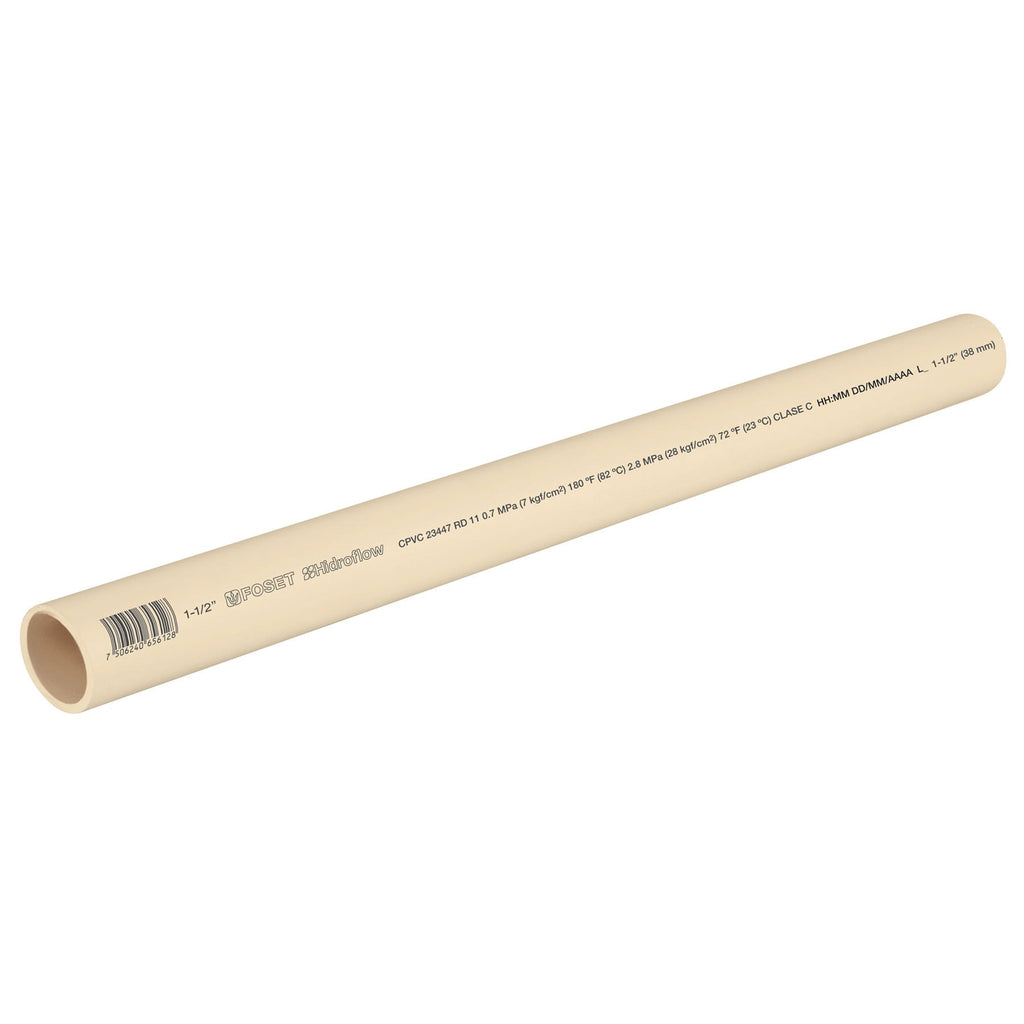 Foset CPVC-005 Tubo CPVC, 1-1/2', 3 metros