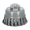 Truper CT-608MRX Carda copa 3' alambre trenzado grueso, Multi-rosca