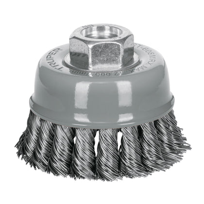 Truper CT-608MRX Carda copa 3' alambre trenzado grueso, Multi-rosca