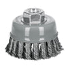 Truper CT-608MRX Carda copa 3' alambre trenzado grueso, Multi-rosca