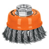 Truper CT-608 Carda copa 3' alambre trenzado fino, eje 5/8'-11