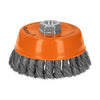 Truper CT-612 Carda copa 5' alambre trenzado fino, eje 5/8'-11