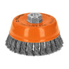 Truper CT-612X Carda de copa, alambre trenzado grueso, 5' para esmeril