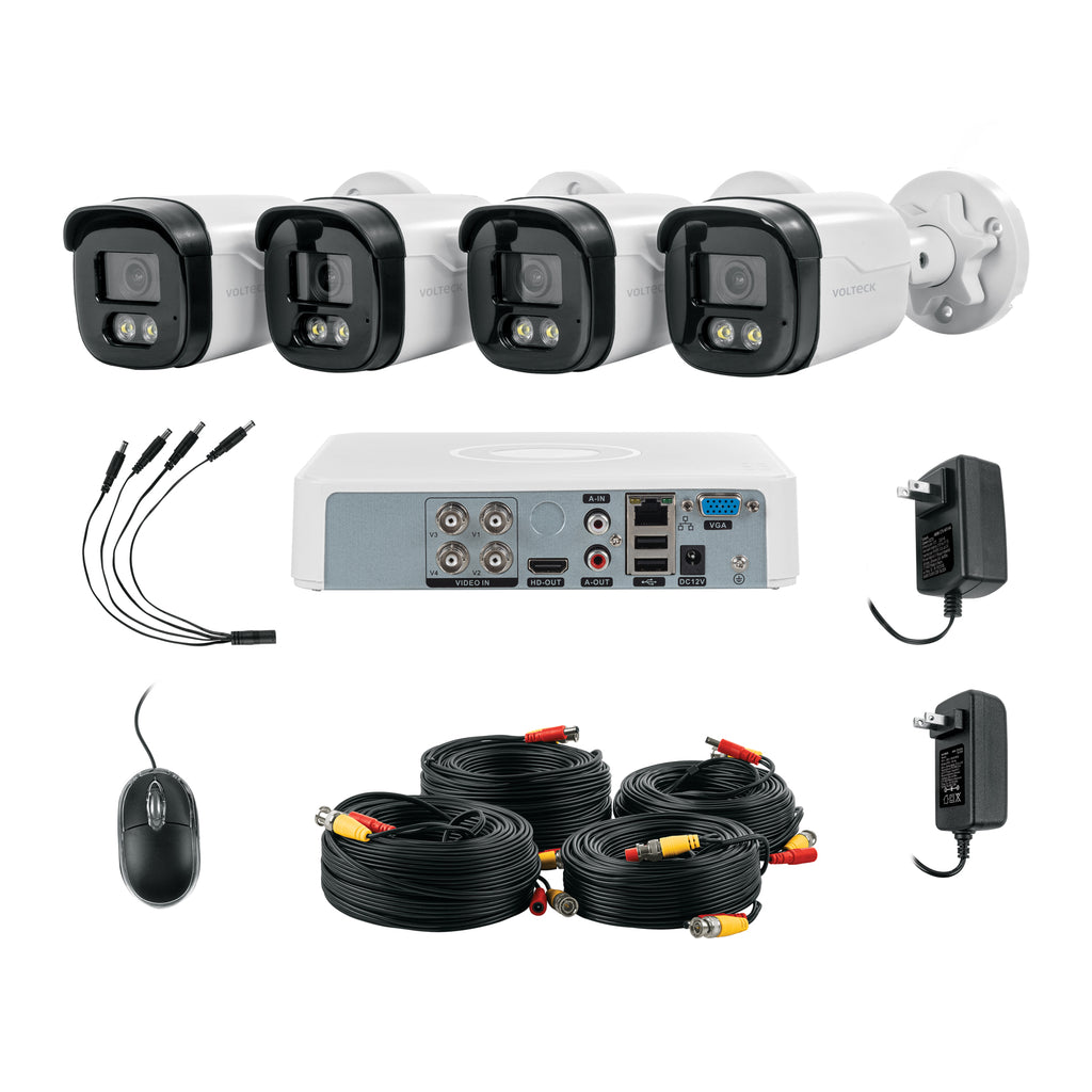 CTV-KIT-4A Kit video vigilancia, 4 canales, 4 cámaras, 5MP, Disco 1TB