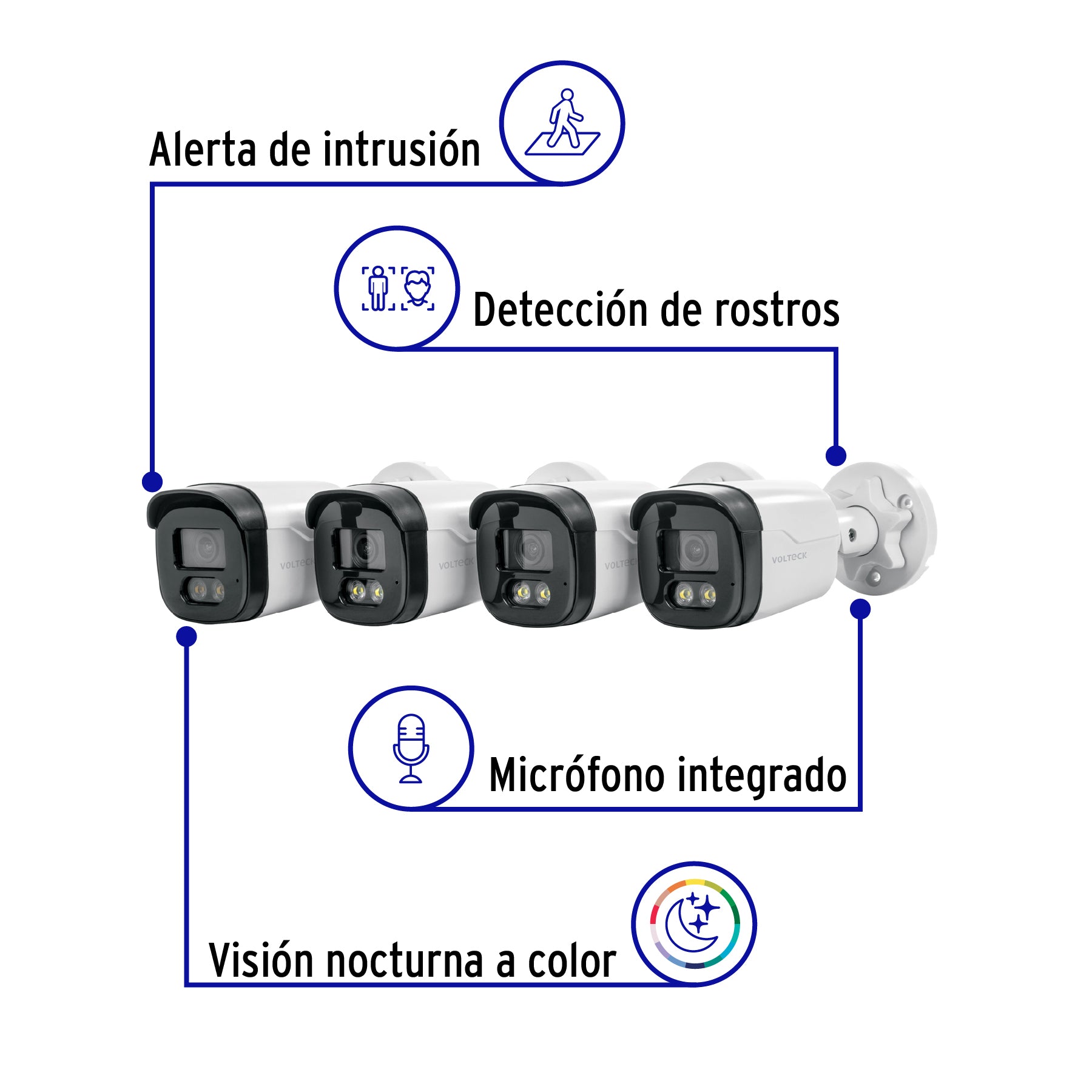 CTV-KIT-4A Kit video vigilancia, 4 canales, 4 cámaras, 5MP, Disco 1TB