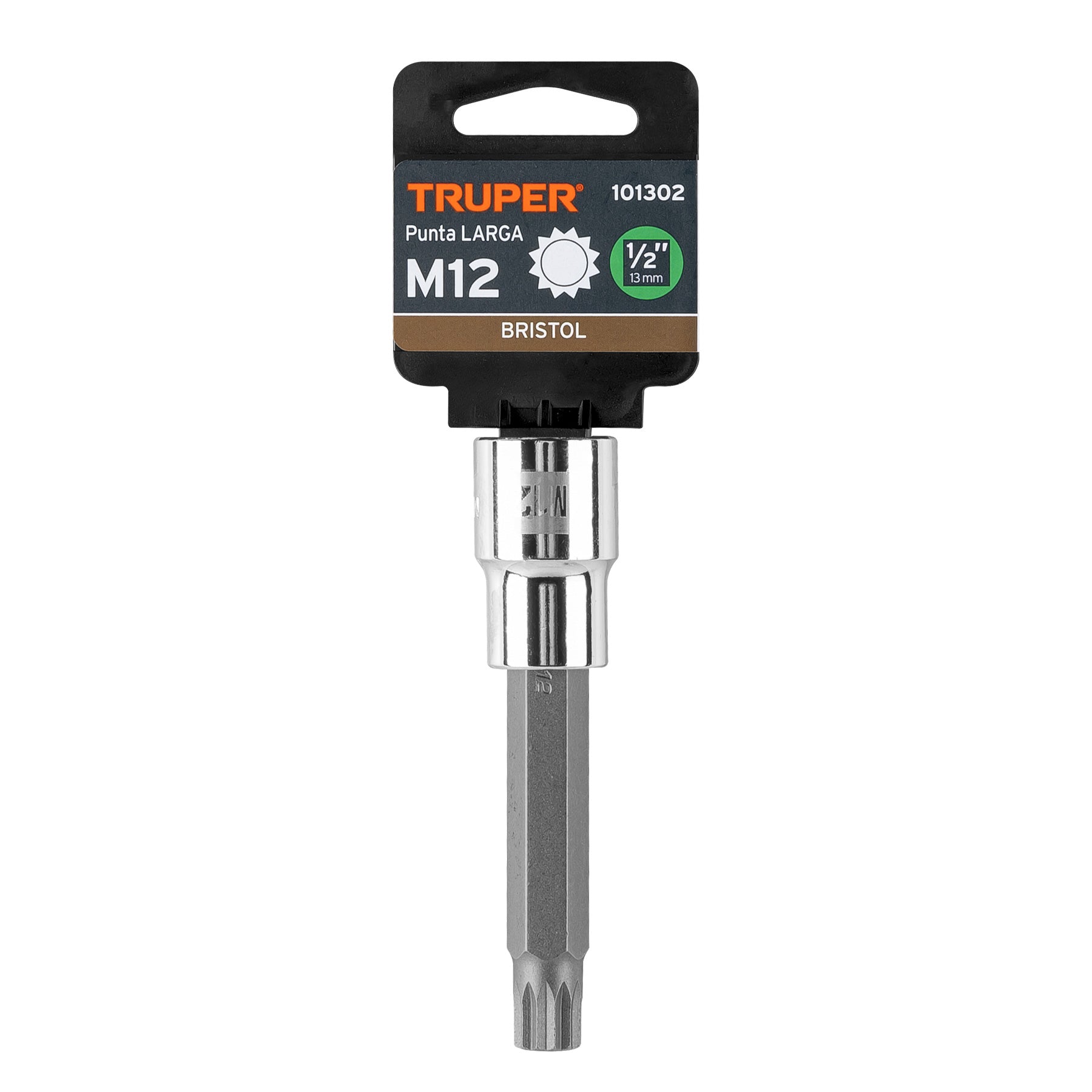 Truper D-1212-BL Dado punta larga bristol M12, cuadro 1/2'