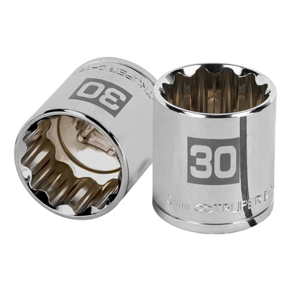 Truper D-1230-EM Dado de 30 mm, 12 puntas, cuadro 1/2'