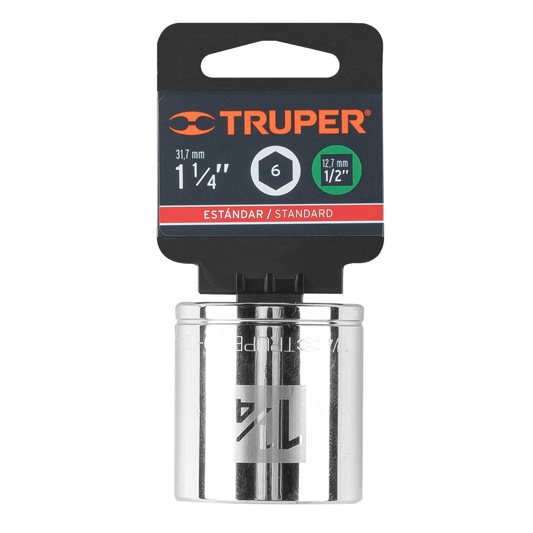 Truper D-1240-H Dado de 1-1/4', 6 puntas, cuadro 1/2'