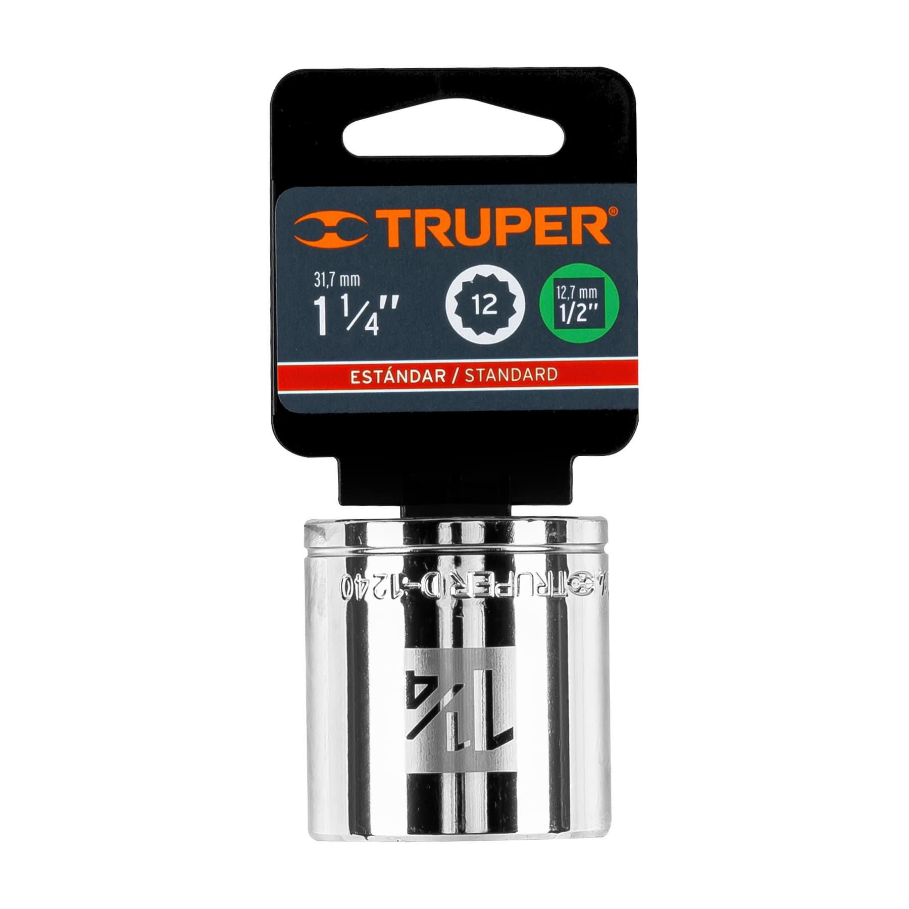 Truper D-1240 Dado de 1-1/4', 12 puntas, cuadro 1/2'