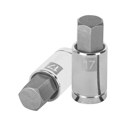 Truper D-1241-17M Dado punta hexagonal de 17 mm, cuadro 1/2'