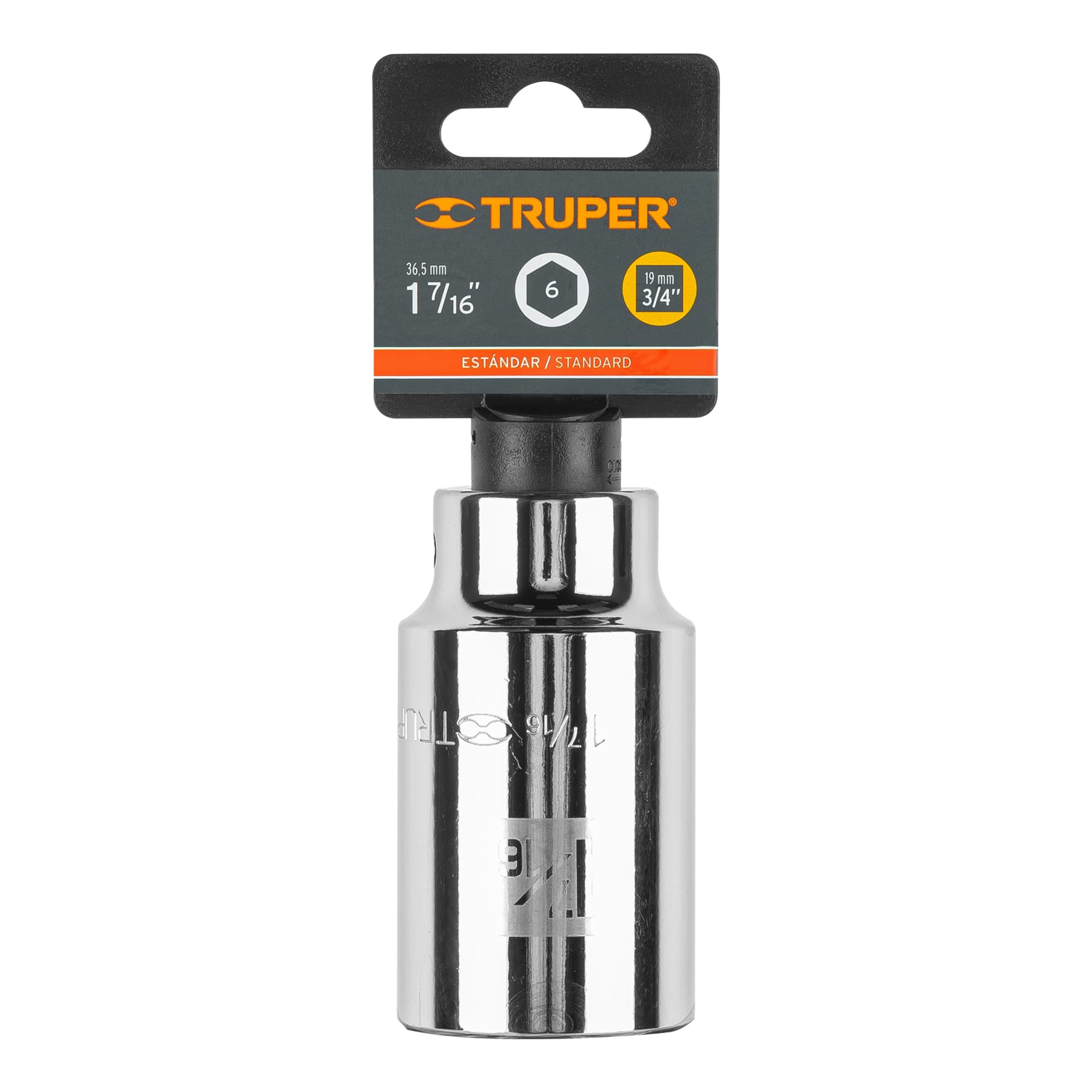 Truper D-3446-HL Dado largo de 1-7/16', 6 puntas, cuadro 3/4'