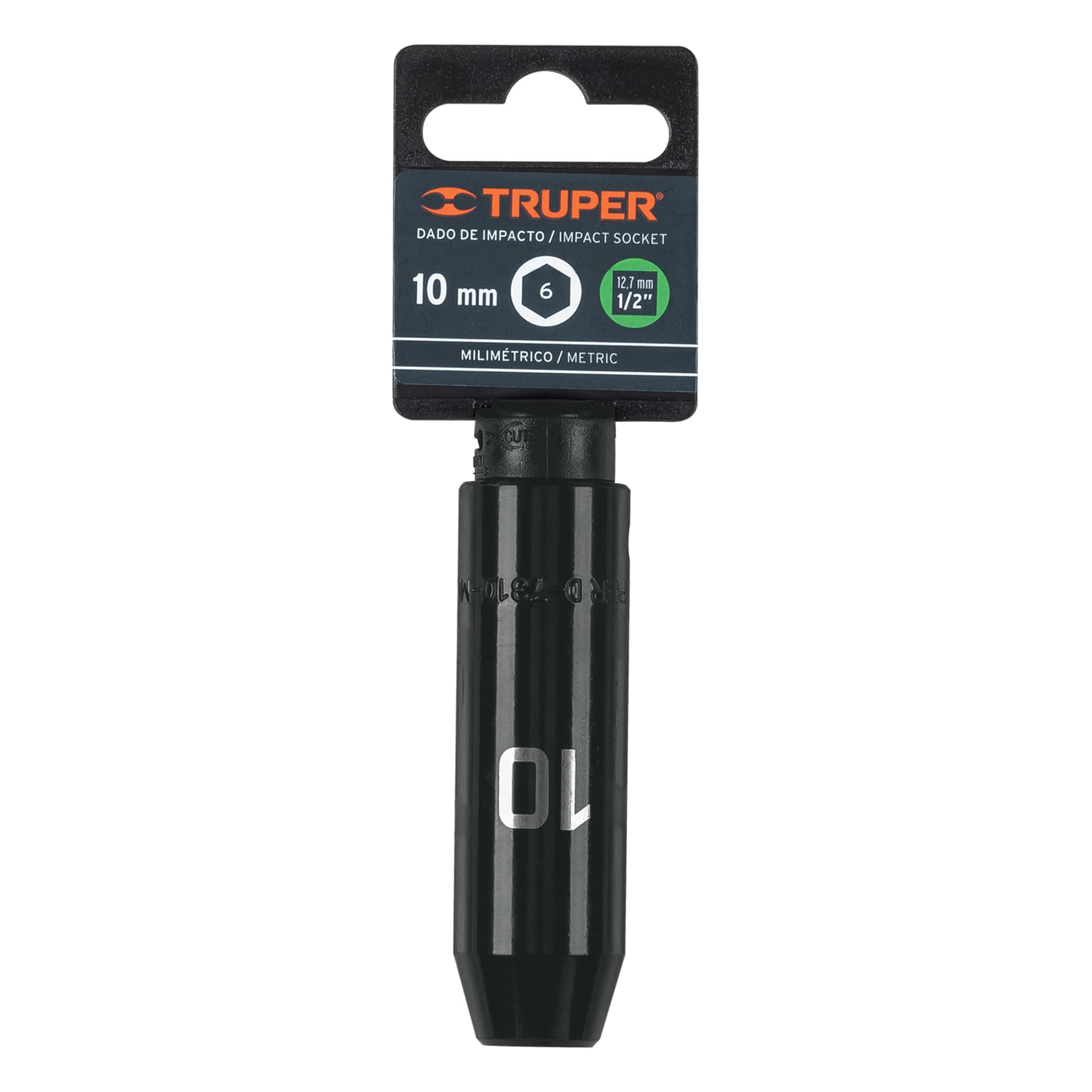 Truper D-7310-ML Dado largo cuadro 1/2' de impacto 6 puntas de 10 mm