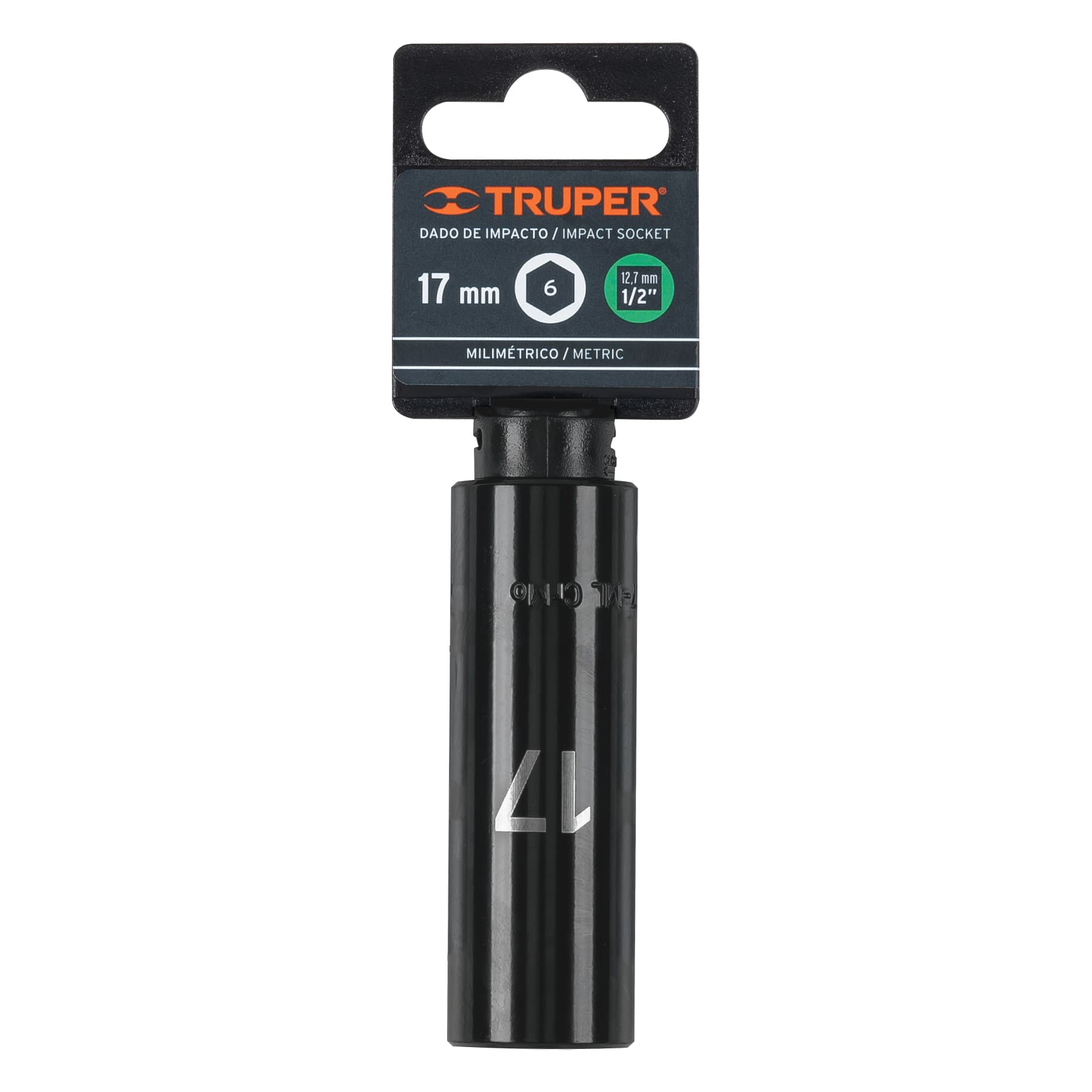 Truper D-7317-ML Dado largo cuadro 1/2' de impacto 6 puntas de 17 mm