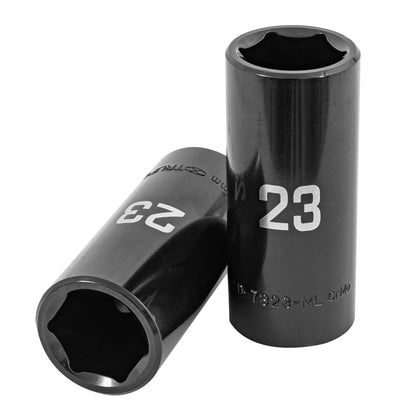 Truper D-7323-ML Dado largo impacto de 23 mm, 6 puntas, cuadro 1/2'