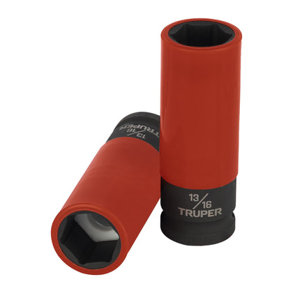 Truper D-7326-HLPD Dado largo impacto prot. plást. 13/16', 6 puntas,cuadro 1/2'
