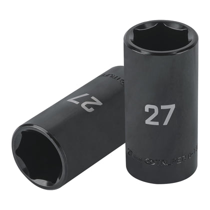 Truper D-7327-ML Dado largo impacto de 27 mm, 6 puntas, cuadro 1/2'