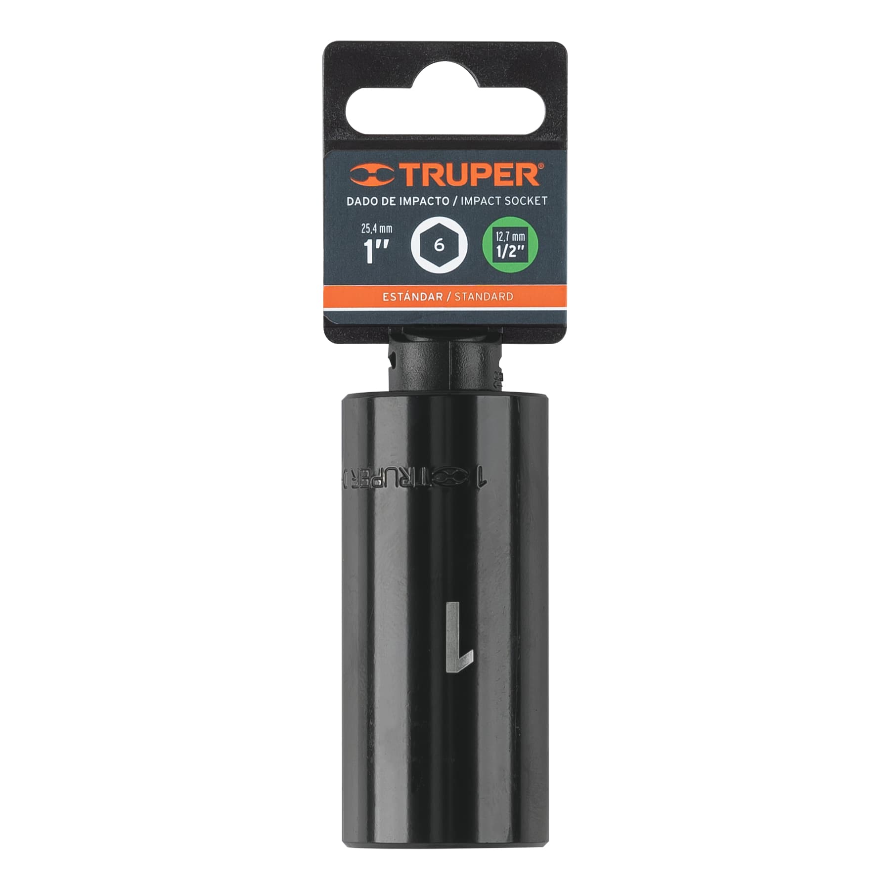 Truper D-7332-HL Dado largo impacto de 1', 6 puntas, cuadro 1/2', Truper