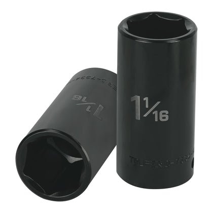 Truper D-7334-HL Dado largo impacto de 1-1/16', 6 puntas, cuadro 1/2'