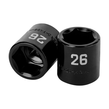 Truper D-7426-M Dado de impacto de 26 mm, 6 puntas, cuadro 1/2'