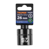 Truper D-7426-M Dado de impacto de 26 mm, 6 puntas, cuadro 1/2'