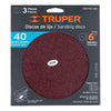 Truper D40-PUL-4X6 Disco grano 40 para lijadora PUL 4x6, funda con 3 pzas