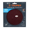 Truper D60-PUL-4X6 Disco grano 60 para lijadora PUL 4x6, funda con 3 pzas
