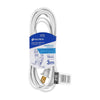Volteck ED-3BR Extensión eléctrica doméstica 3 m blanca con clavija recta