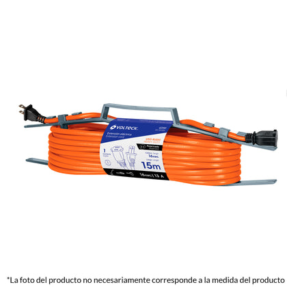 Volteck ER-6X16S Extensión eléctrica uso rudo 6m 2x16 AWG para 1 clavija