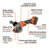 Esmeriladora 4-1/2", 20V, 1 batería 4Ah, PRO