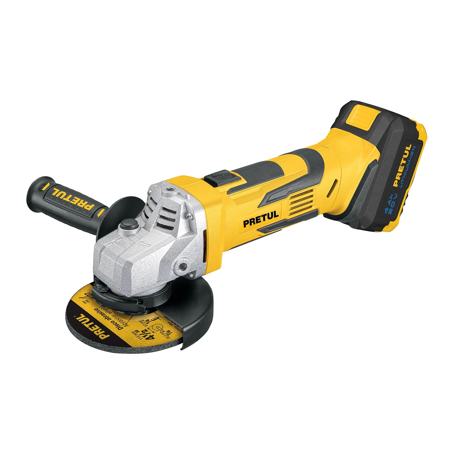 ESMI-20P Esmeriladora angular inalámbrica 4-1/2', 20 V, Pretul