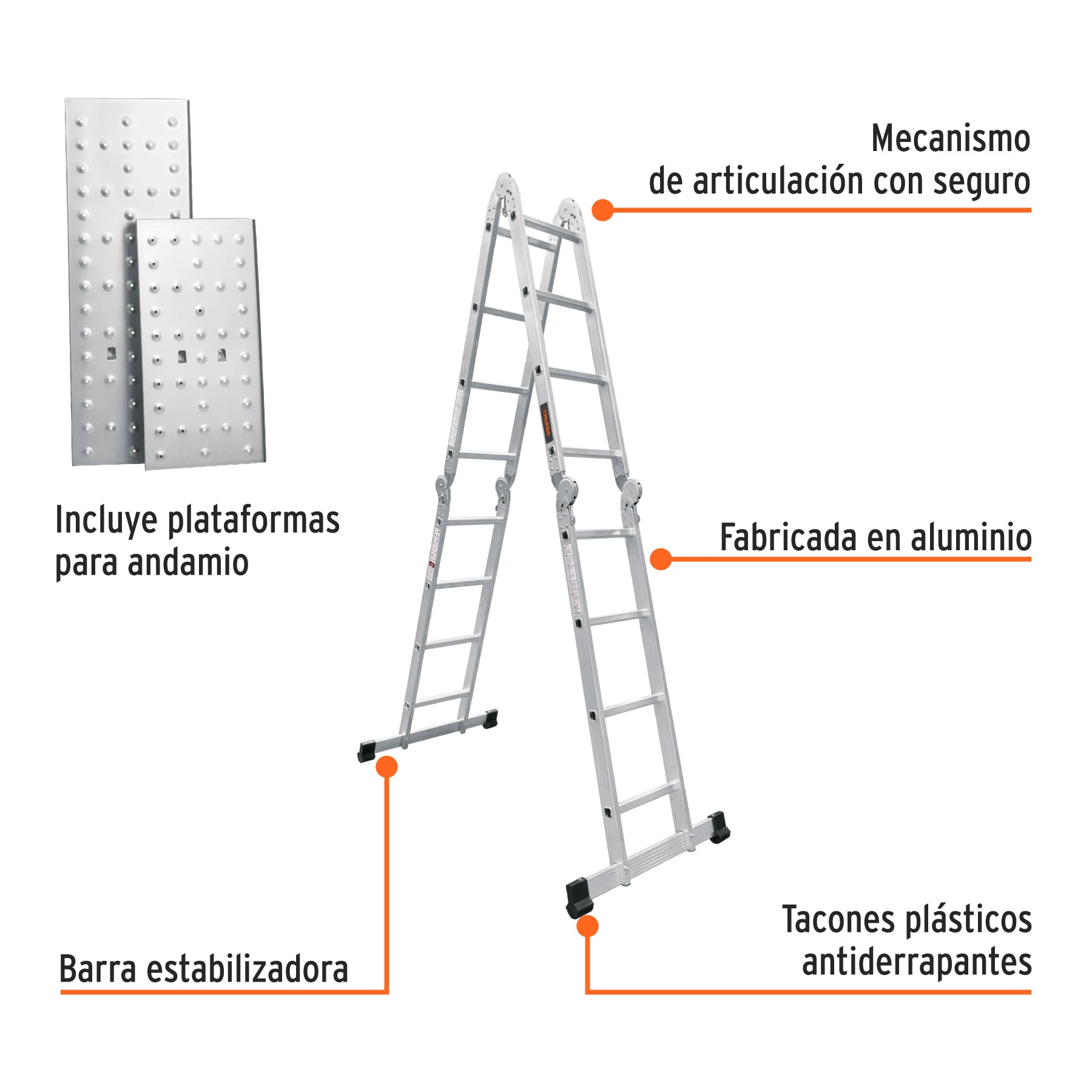 ESMU-116 Escalera multiposición 16 peldaños, Tipo I | Ferrenacional