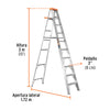 Escalera de Tijera de Aluminio 9 Peldaños - Truper EST-29